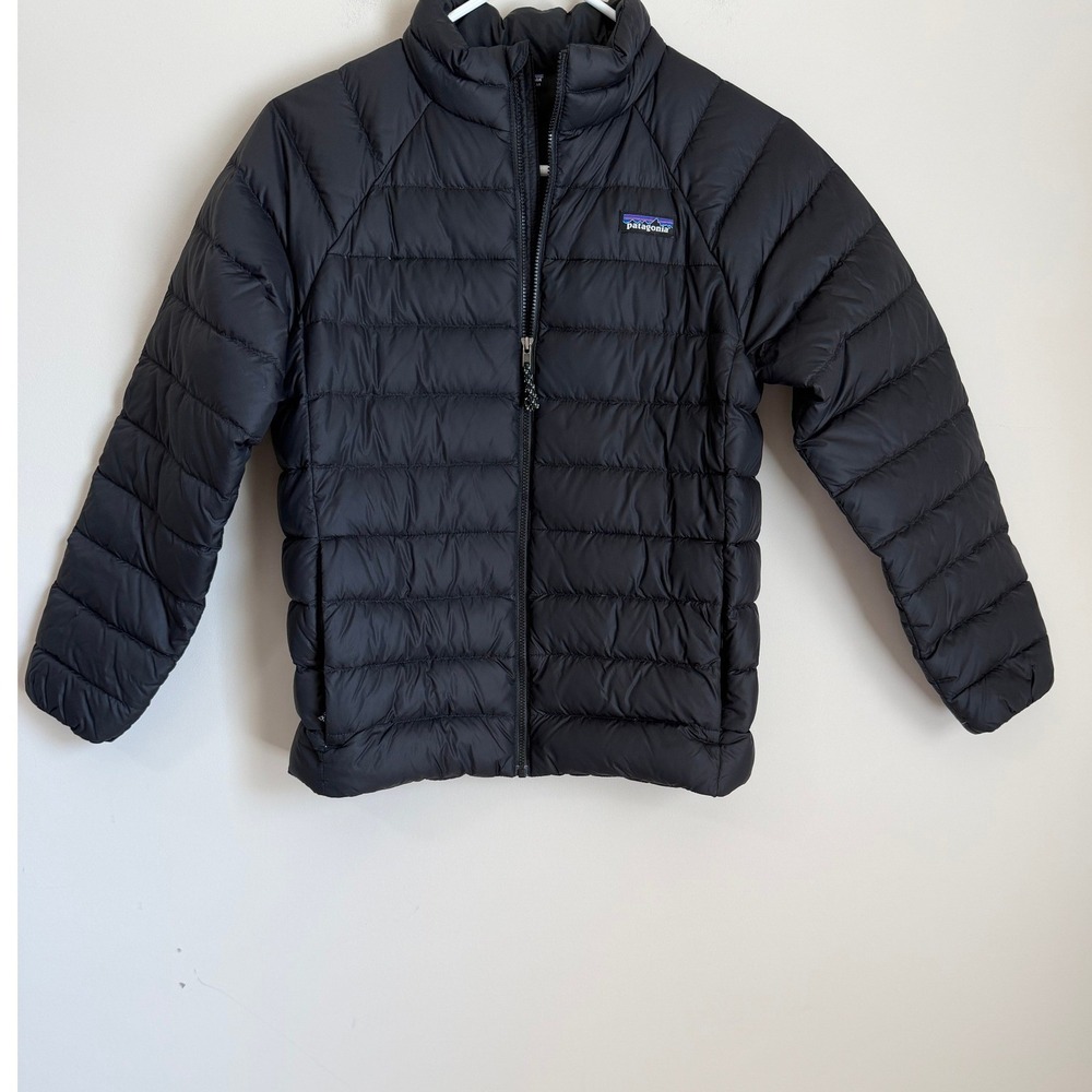 Patagonia Kids Youth L 12 Down Sweater Jacket Black Puffer EXCELLENT COND